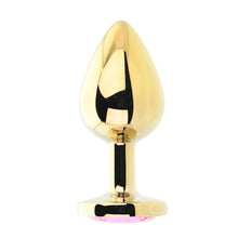 Load image into Gallery viewer, toosh-gold-metal-butt-plug-large-pink-stone
