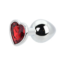 Load image into Gallery viewer, toosh-heart-shaped-silver-with-red-stone-medium
