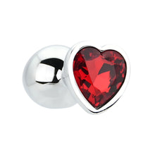 Load image into Gallery viewer, toosh-heart-shaped-silver-with-red-stone-medium
