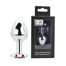Load image into Gallery viewer, toosh-heart-shaped-silver-with-red-stone-medium
