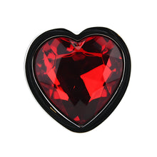 Load image into Gallery viewer, toosh-heart-shaped-silver-butt-plug-with-red-stone-large
