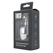 Load image into Gallery viewer, toosh-heart-shaped-silver-butt-plug-with-red-stone-large
