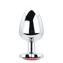 Load image into Gallery viewer, toosh-heart-shaped-silver-butt-plug-with-red-stone-large
