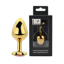 Load image into Gallery viewer, toosh-heart-shaped-gold-with-red-stone-medium
