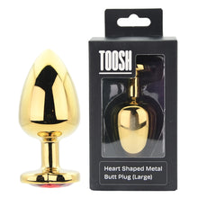 Load image into Gallery viewer, toosh-heart-shaped-gold-butt-plug-with-red-stone-large
