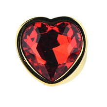 Load image into Gallery viewer, toosh-heart-shaped-gold-butt-plug-with-red-stone-large
