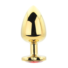 Load image into Gallery viewer, toosh-heart-shaped-gold-butt-plug-with-red-stone-large
