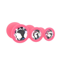 Load image into Gallery viewer, toosh-silicone-butt-plug-pink-set-of-3-clear-stone
