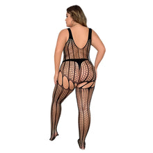 Load image into Gallery viewer, lace-by-lj-plus-size-lace-up-suspender-bodystocking
