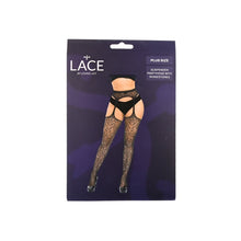 Load image into Gallery viewer, lace-by-lj-plus-size-suspender-tights-with-rhinestone
