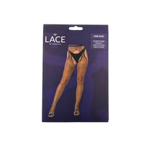 Load image into Gallery viewer, lace-by-lj-rhinestone-fishnet-crotchless-pantyhose-black
