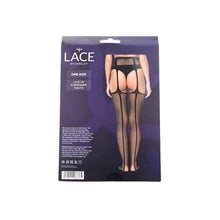 Load image into Gallery viewer, lace-by-lj-lace-up-suspender-tights-black
