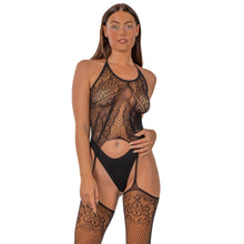 Load image into Gallery viewer, lace-by-lj-lace-suspender-bodystocking-black
