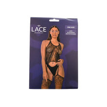 Load image into Gallery viewer, lace-by-lj-lace-suspender-bodystocking-black
