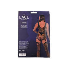 Load image into Gallery viewer, lace-by-lj-cut-out-lace-suspender-bodystocking-black
