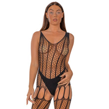 Load image into Gallery viewer, lace-by-lj-crochet-bodystocking-with-lace-up-back-black
