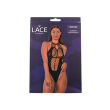 Load image into Gallery viewer, lace-by-lj-strappy-halter-teddy-black
