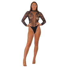 Load image into Gallery viewer, lace-by-lj-high-neck-lace-bodysuit-black

