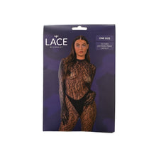Load image into Gallery viewer, lace-by-lj-open-back-gloved-leopard-print-catsuit-black
