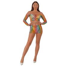 Load image into Gallery viewer, lace-by-lj-rainbow-crop-top-and-skirt-set
