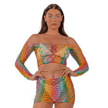 Load image into Gallery viewer, lace-by-lj-rainbow-crop-top-and-skirt-set
