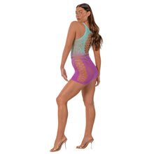 Load image into Gallery viewer, lace-by-lj-ombre-faux-lace-up-mini-dress
