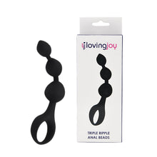 Load image into Gallery viewer, loving-joy-triple-ripple-anal-beads-black
