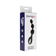 Load image into Gallery viewer, loving-joy-triple-ripple-anal-beads-black
