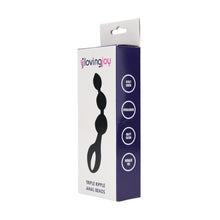 Load image into Gallery viewer, loving-joy-triple-ripple-anal-beads-black
