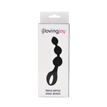Load image into Gallery viewer, loving-joy-triple-ripple-anal-beads-black
