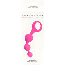 Load image into Gallery viewer, loving-joy-triple-ripple-anal-beads-pink
