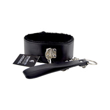 Load image into Gallery viewer, bound-to-please-furry-collar-with-leash-black
