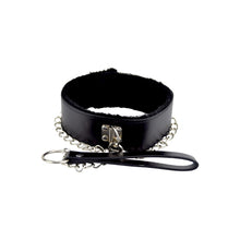 Load image into Gallery viewer, bound-to-please-furry-collar-with-leash-black
