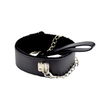 Load image into Gallery viewer, bound-to-please-furry-collar-with-leash-black
