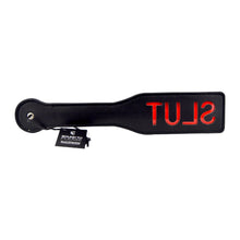 Load image into Gallery viewer, bound-to-please-slut-spanking-paddle-black
