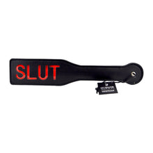Load image into Gallery viewer, bound-to-please-slut-spanking-paddle-black
