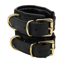 Load image into Gallery viewer, bound-noir-nubuck-leather-slim-wrist-cuffs
