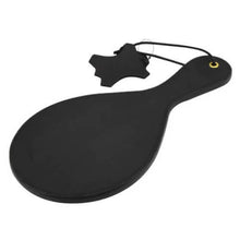 Load image into Gallery viewer, bound-noir-nubuck-leather-paddle-with-brass-stud-detail
