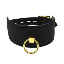 Load image into Gallery viewer, bound-noir-nubuck-leather-collar-with-o-ring
