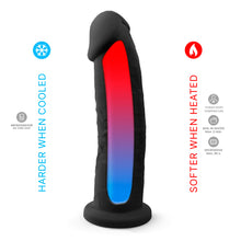Load image into Gallery viewer, 9-inch-realistic-girthy-silicone-dual-density-dildo-with-suction-cup-black
