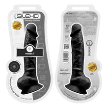 Load image into Gallery viewer, 9-inch-realistic-silicone-dual-density-dildo-with-suction-cup-with-balls-black
