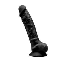 Load image into Gallery viewer, 9-inch-realistic-silicone-dual-density-dildo-with-suction-cup-with-balls-black
