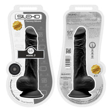 Load image into Gallery viewer, 9-5-inch-realistic-silicone-dual-density-dildo-with-suction-cup-with-balls-black
