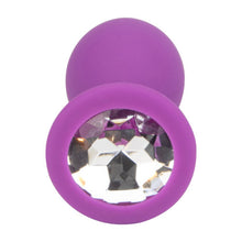 Load image into Gallery viewer, loving-joy-jewelled-silicone-butt-plug-purple-medium

