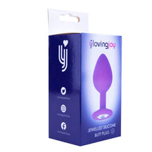 Load image into Gallery viewer, loving-joy-jewelled-silicone-butt-plug-purple-medium
