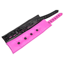 Load image into Gallery viewer, bound-to-please-pink-black-wrist-cuffs

