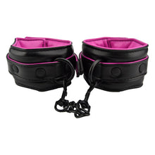 Load image into Gallery viewer, bound-to-please-pink-black-wrist-cuffs
