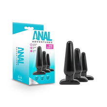 Load image into Gallery viewer, anal-adventures-basic-plug-kit-black
