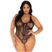 Load image into Gallery viewer, leg-avenue-plus-size-floral-lace-thong-body
