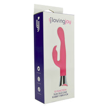 Load image into Gallery viewer, loving-joy-10-function-slim-silicone-rabbit-vibrator-pink
